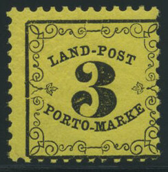3 Kr. Landpost 1862, dickes Papier, postfrisches Kabinettstück mit ...